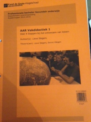 Aar vakdidactiek 1: deel 4 stappen bij het ontwerpen van lessen