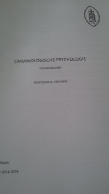 Criminologische psychologie tekstbundel