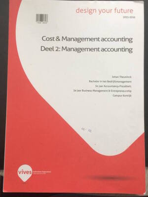Cost & Management accounting (deel 2: management accounting)