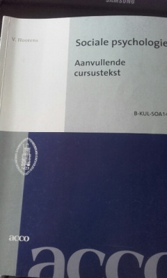 Sociale psychologie - aanvullende cursustekst
