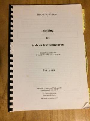 Inleiding tot Taal- en tekststructuren