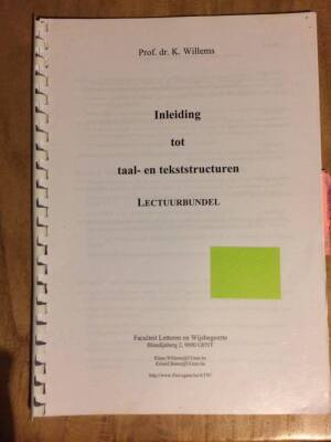 Inleiding tot Taal- en tekststructuren: Lectuurbundel