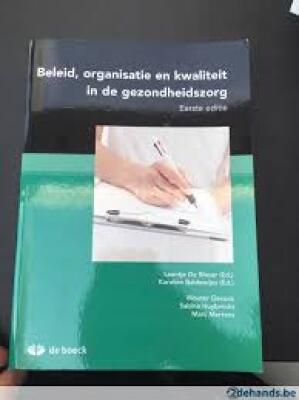 Beleid, organisatie en kwaliteit in de gezondheidszorg