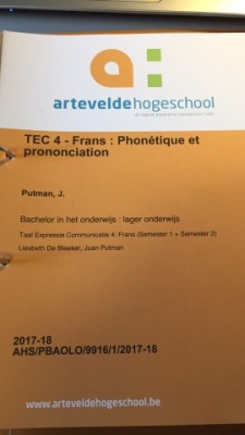 Arteveldehogeschool TEC 4 - Frans: Phonétique et prononciation