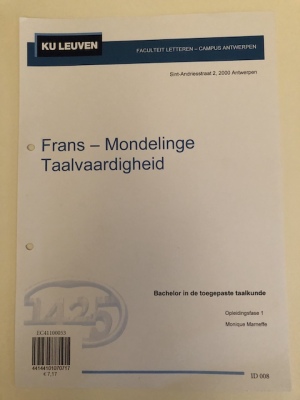 Mondelinge Taalvaardigheid 1 - Frans