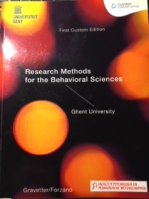 Research Methodes for the behavioral sciences