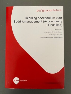 Inleiding boekhouden voor Bedrijfsmanagement (Accountancy-Fiscaliteit)