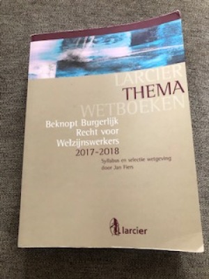 Beknopt Burgelijk Recht voor Welzijnswerkers 2017 - 2018