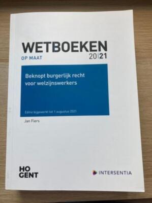Beknopt Burgerlijk Recht voor Welzijnswerkers 2021 - Wetboeken