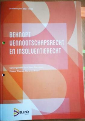 Beknopt vennootschapsrecht en insolventierecht