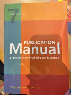 Publication Manual of the American Psychological Association