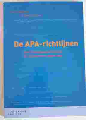 De APA-richtlijnen Over literatuurverwijzing en onderzoeksrapportage