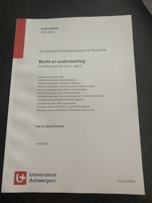 Recht en onderneming - Inleiding tot het recht deel 2