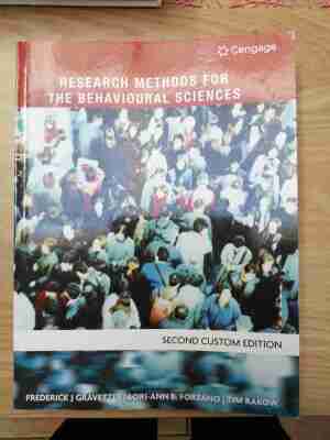 Research Methods For The Behavioural Sciences