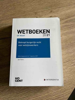 Beknopt Burgerlijk Recht voor Welzijnswerkers 2020-2021 - Wetboeken