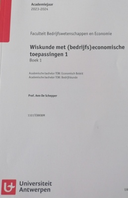 Wiskunde met (bedrijfs)economische toepassingen 1 (2 boeken)