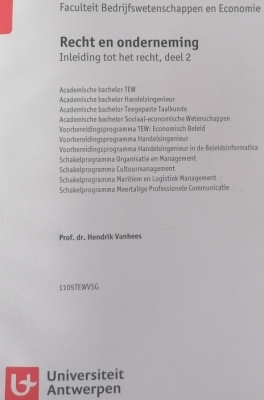 Recht en onderneming, inleiding tot het recht - deel 2