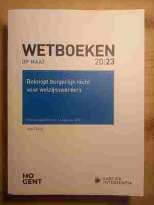 Wetboek 2023 -'Beknopt burgerlijk recht voor welzijnswerkers'