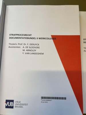 Strafprocesrecht documentatiebundel II werkcolleges (2021)