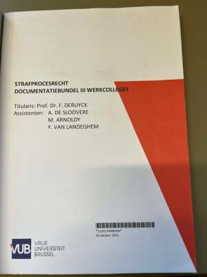 Strafprocesrecht documentatiebundel III werkcolleges (2021)