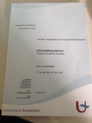 Cursus Excell en acces